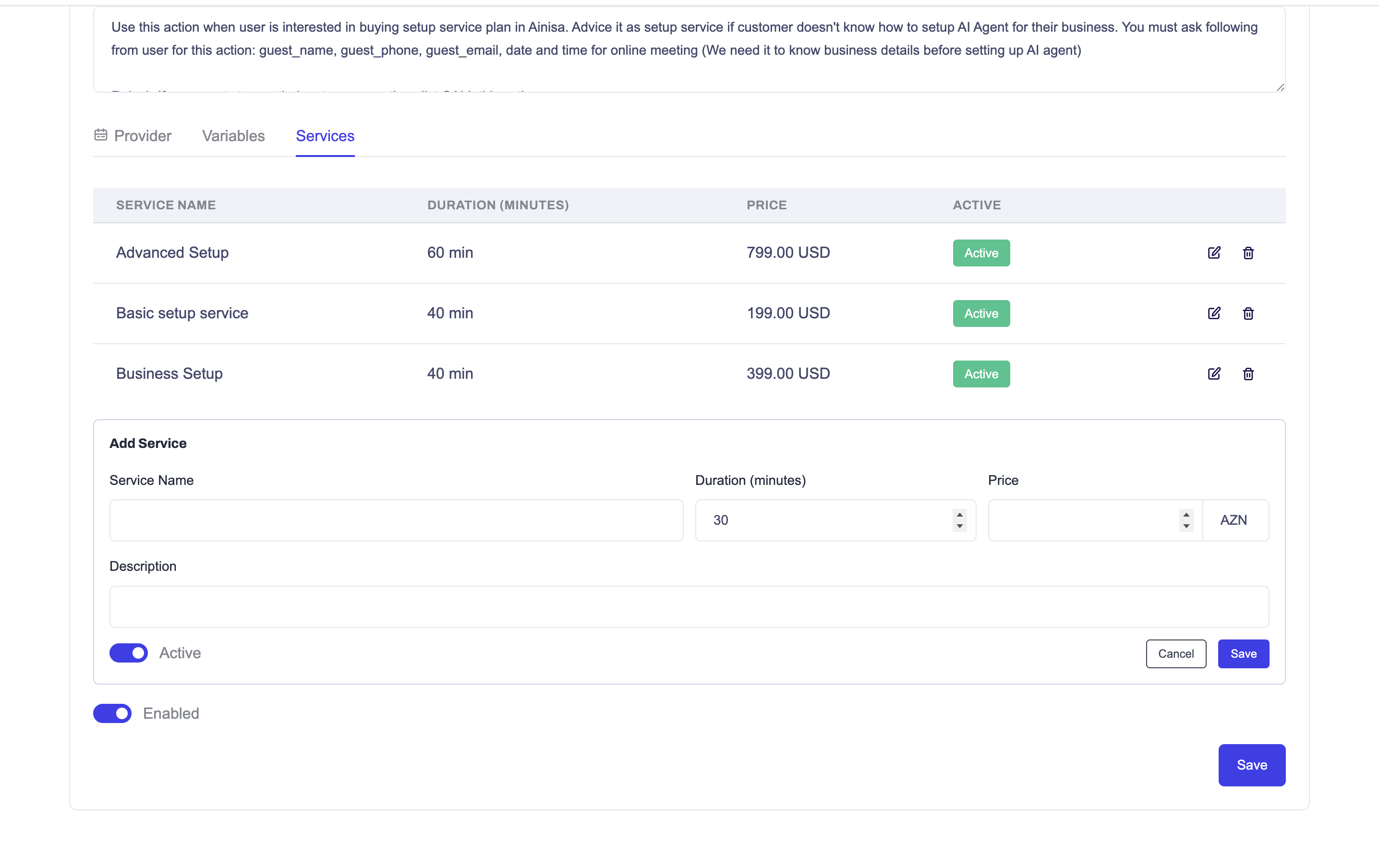 Booking Services