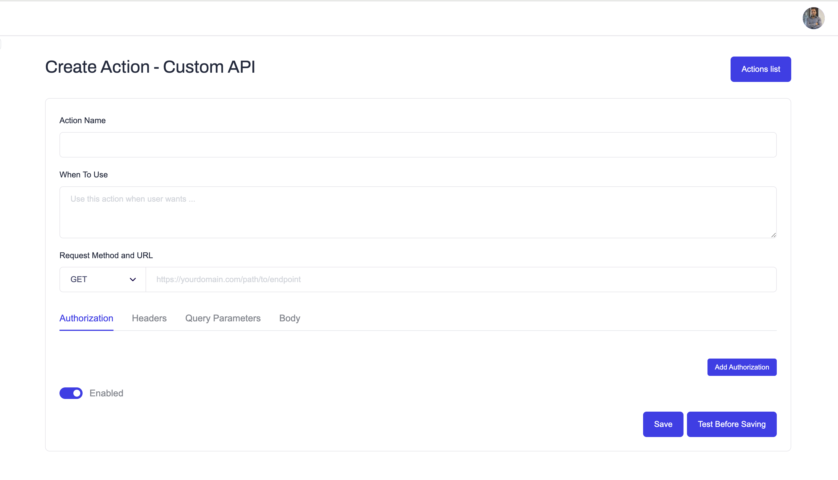 Create Action Base Fields