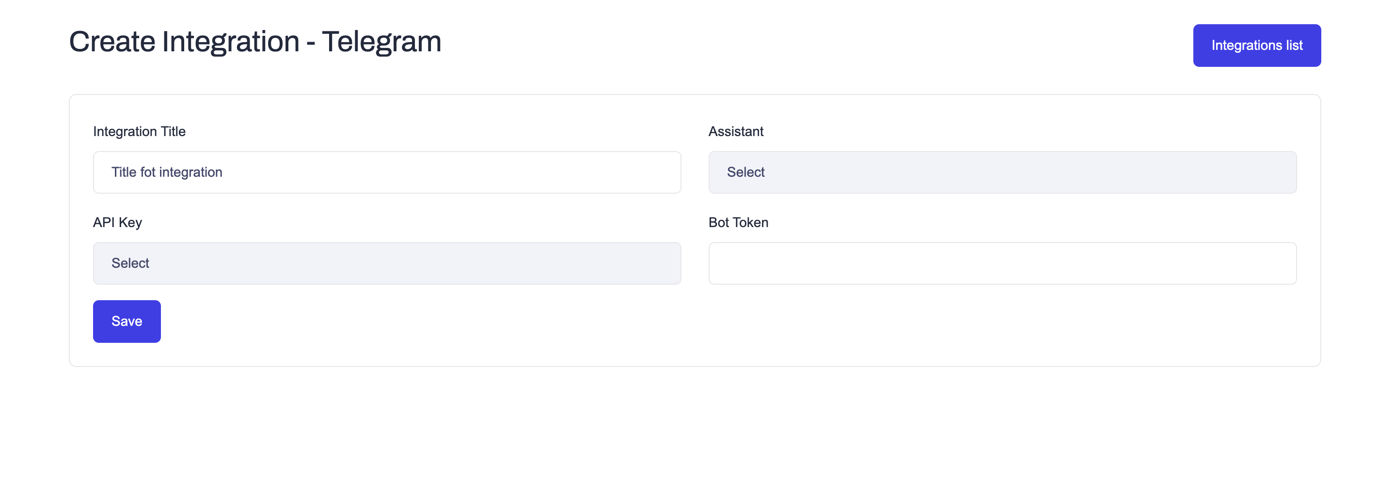 Create Telegram Integration