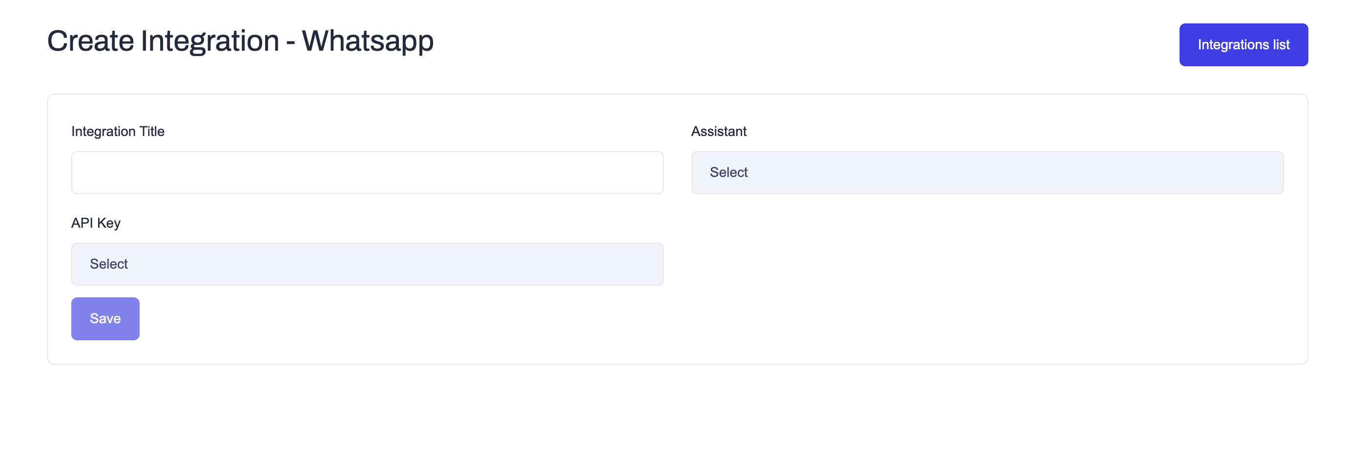 Create WhatsApp Integration