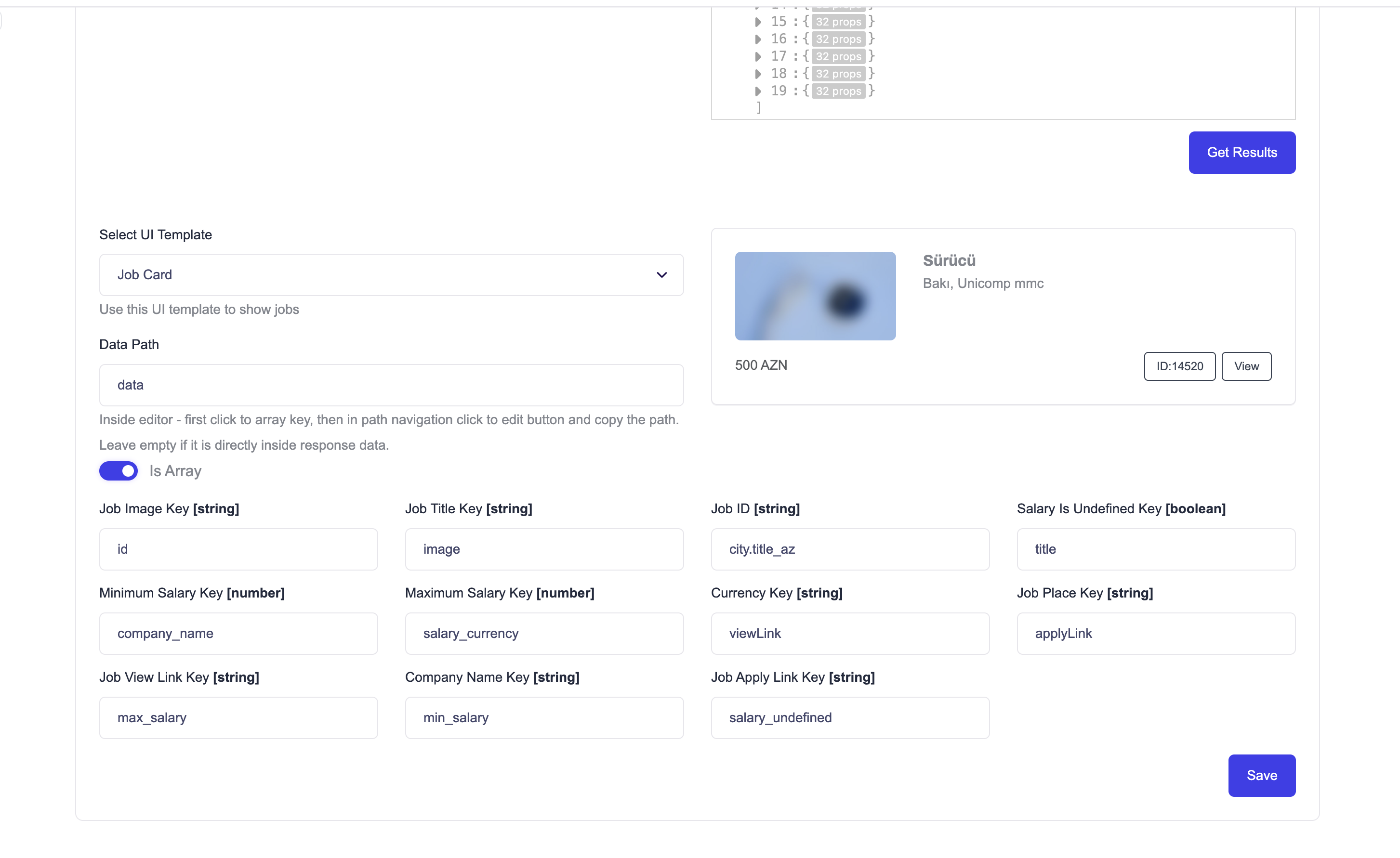 Template Field Mapping