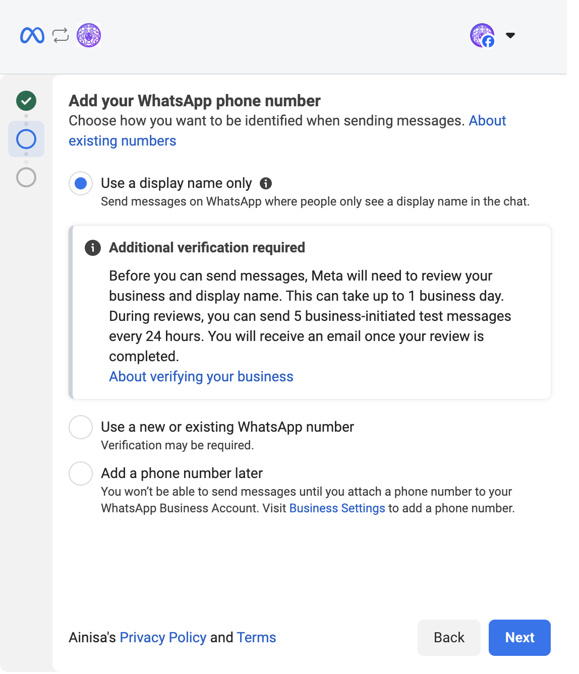 Meta Add Phone Number